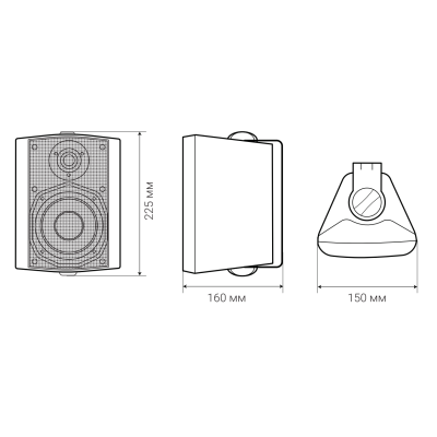 Двухполосный настенный громкоговоритель 20Вт WS-420BL